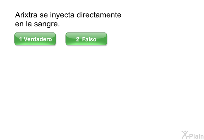 Arixtra se inyecta directamente en la sangre.