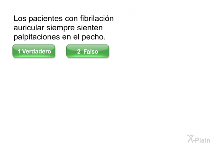 Los pacientes con fibrilacin auricular siempre sienten palpitaciones en el pecho.
