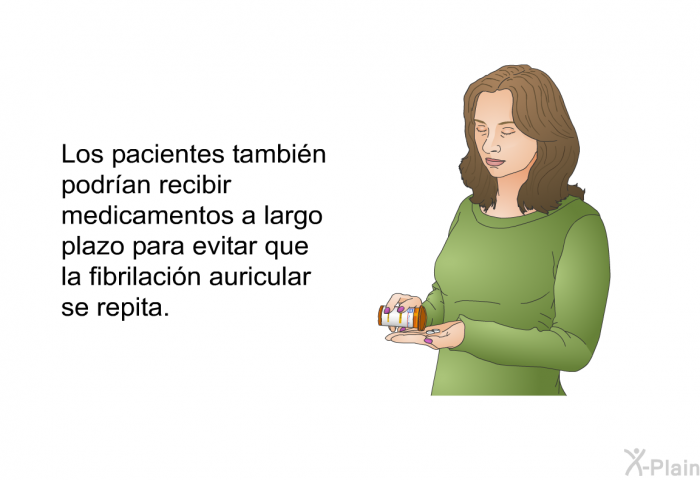 Los pacientes tambin podran recibir medicamentos a largo plazo para evitar que la fibrilacin auricular se repita.