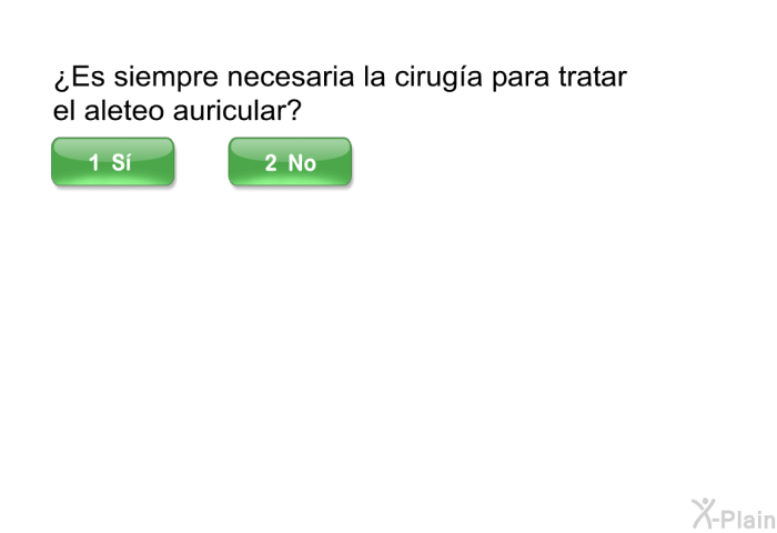 &iquest;Es siempre necesaria la cirug�a para tratar el aleteo auricular?