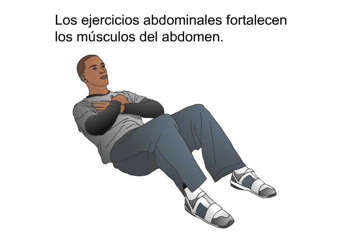 Los ejercicios abdominales fortalecen los msculos del abdomen.