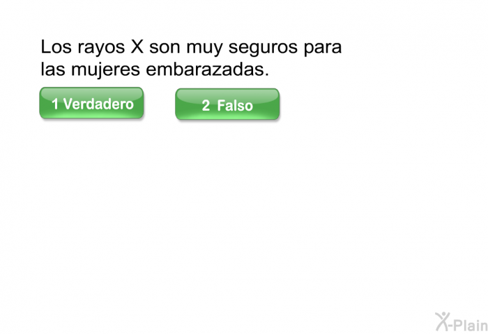 Los rayos X son muy seguros para las mujeres embarazadas.