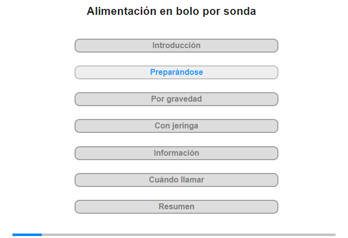 Preparacin para la alimentacin por sonda