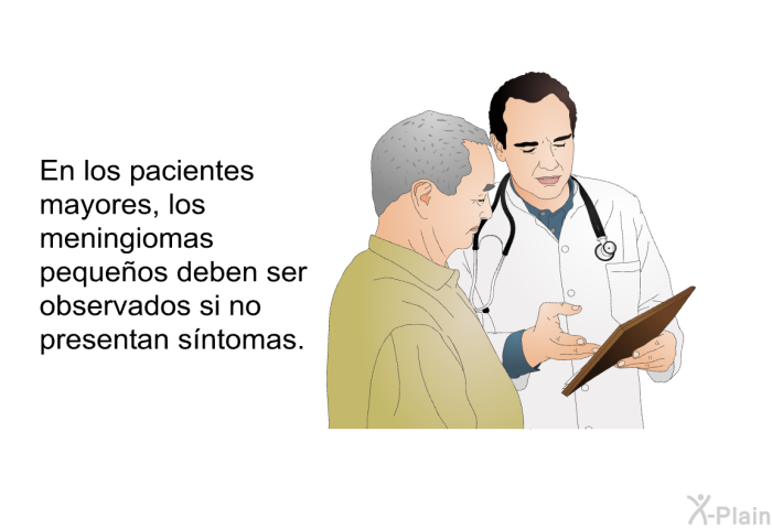 En los pacientes mayores, los meningiomas pequeos deben ser observados si no presentan sntomas.
