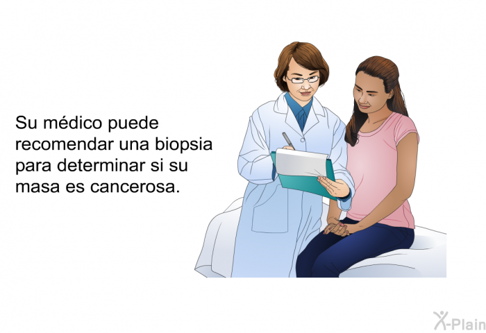 Su mdico puede recomendar una biopsia para determinar si su masa es cancerosa.