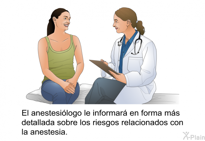El anestesilogo le informar en forma ms detallada sobre los riesgos relacionados con la anestesia.