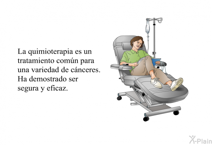 La quimioterapia es un tratamiento comn para una variedad de cnceres. Ha demostrado ser segura y eficaz.