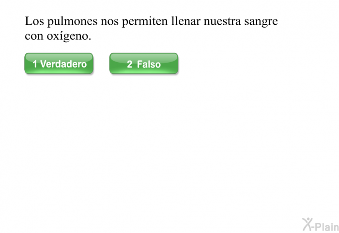 Los pulmones nos permiten llenar nuestra sangre con oxgeno.