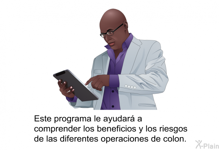 Esta informacin acerca de su salud le ayudar a comprender los beneficios y los riesgos de las diferentes operaciones de colon.