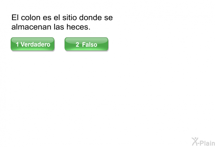 El colon es el sitio donde se almacenan las heces.