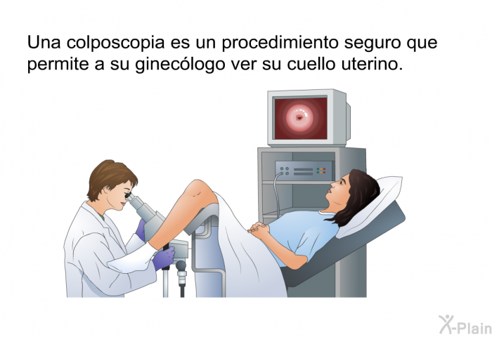 Una colposcopia es un procedimiento seguro que permite a su gineclogo ver su cuello uterino.