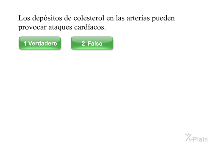 Los depsitos de colesterol en las arterias pueden provocar ataques cardacos.