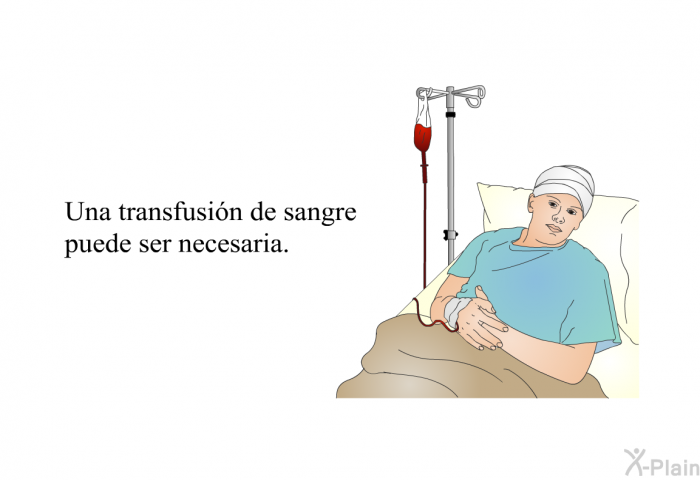 Una transfusin de sangre puede ser necesaria.