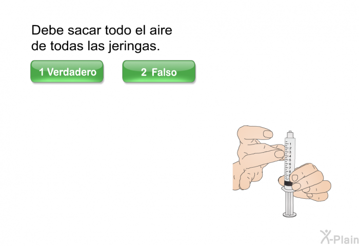 Debe sacar todo el aire de todas las jeringas.
