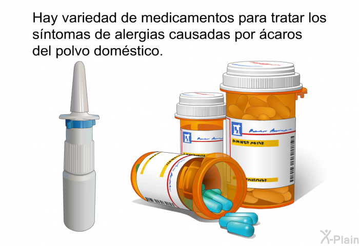 Hay variedad de medicamentos para tratar los sntomas de alergias causadas por caros del polvo domstico.