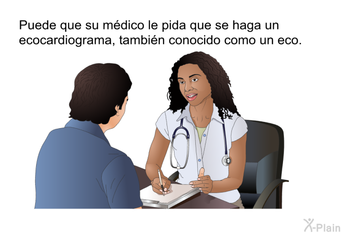 Puede que su mdico le pida que se haga un ecocardiograma, tambin conocido como un <I>eco</I>.