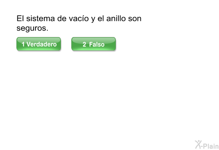 El sistema de vac�o y el anillo son seguros.
