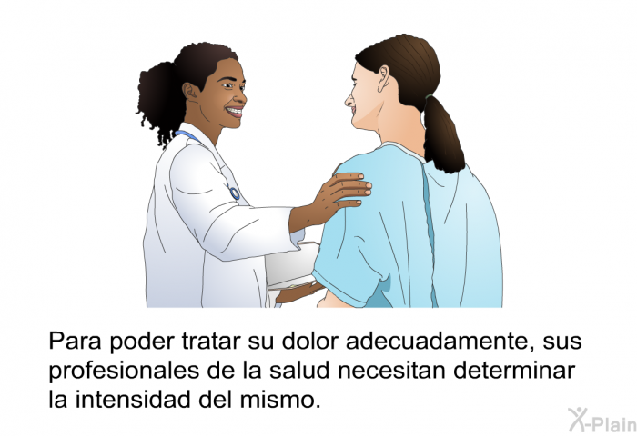 Para poder tratar su dolor adecuadamente, sus profesionales de la salud necesitan determinar la intensidad del mismo.