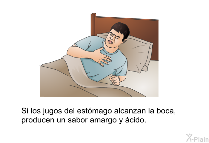 Si los jugos del estmago alcanzan la boca, producen un sabor amargo y cido.