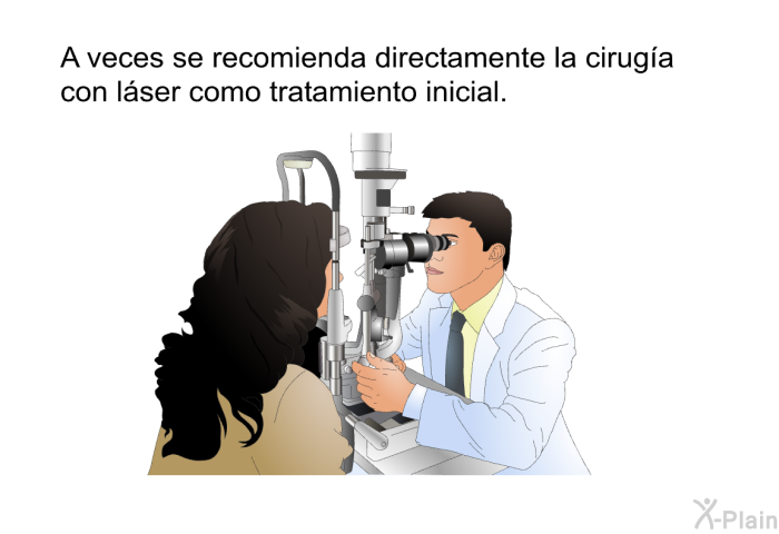 A veces se recomienda directamente la ciruga con lser como tratamiento inicial.