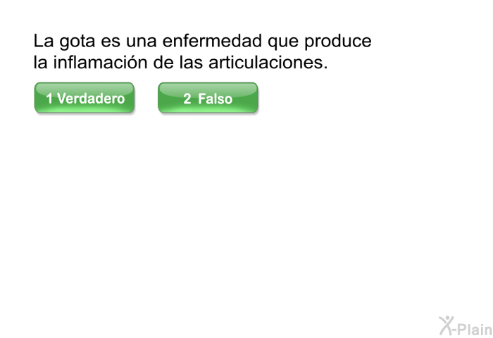 La gota es una enfermedad que produce la inflamacin de las articulaciones.