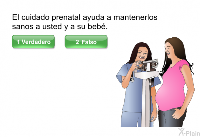 El cuidado prenatal ayuda a mantenerlos sanos a usted y a su beb.