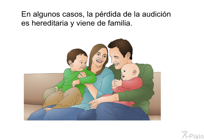 En algunos casos, la prdida de la audicin es hereditaria y viene de familia.