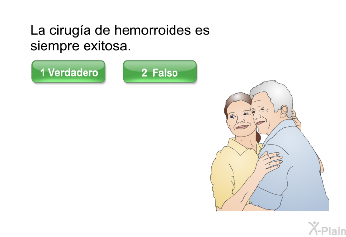 La cirug��a de hemorroides es siempre exitosa. 
