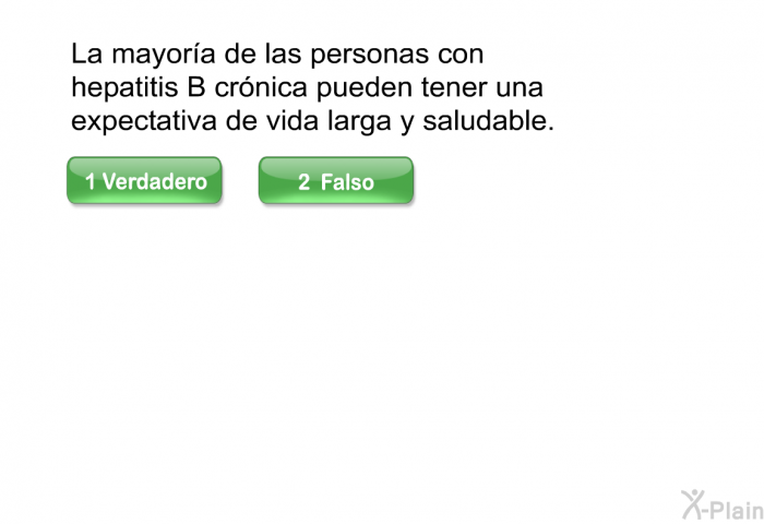 La mayora de las personas con hepatitis B crnica pueden tener una expectativa de vida larga y saludable.