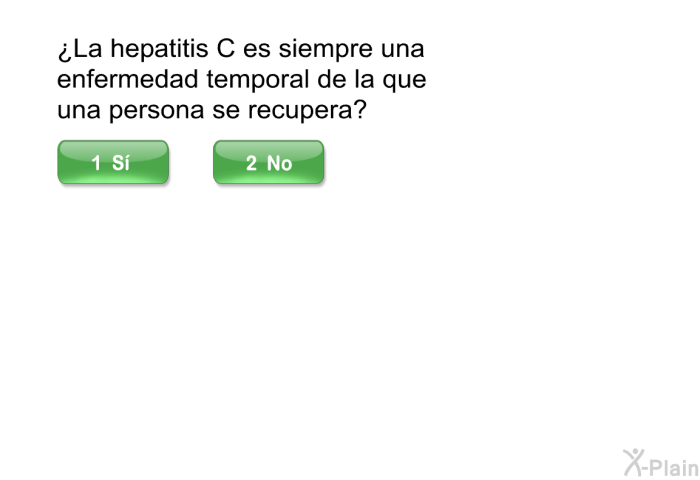¿La hepatitis C es siempre una enfermedad temporal de la que una persona se recupera?