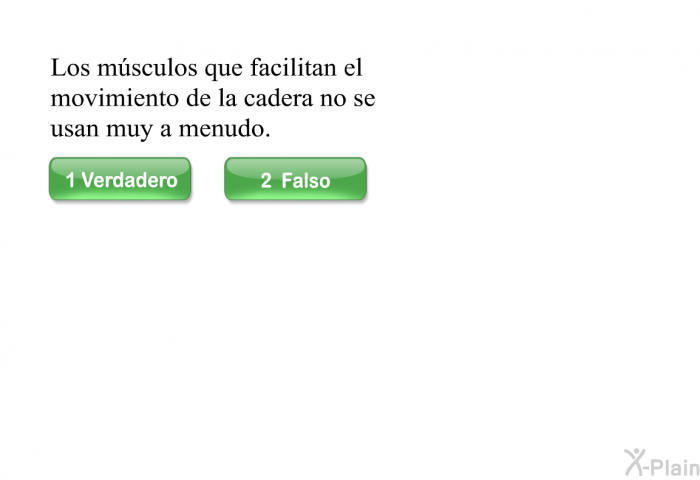 Los m�sculos que facilitan el movimiento de la cadera no se usan muy a menudo.