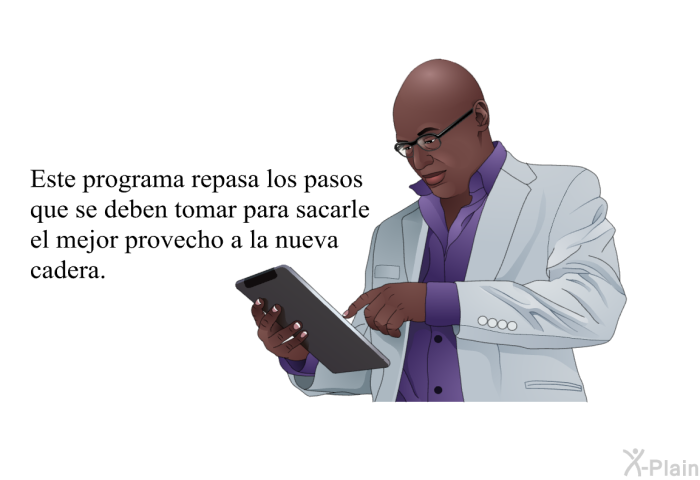 Este informacin acerca de su salud repasa los pasos que se deben tomar para sacarle el mejor provecho a la nueva cadera.