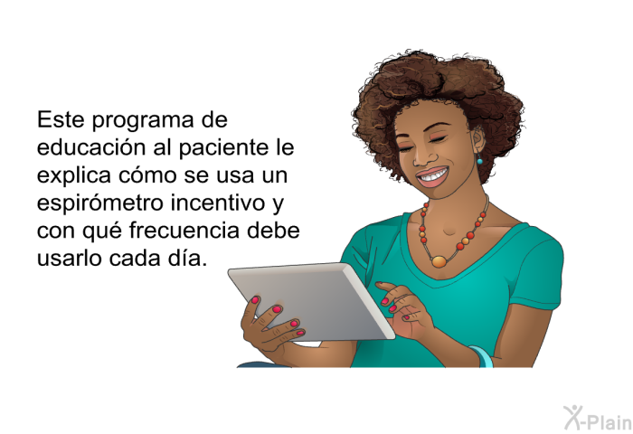 Esta informacin acerca de su salud le explica cmo se usa un espirmetro incentivo y con qu frecuencia debe usarlo cada da.