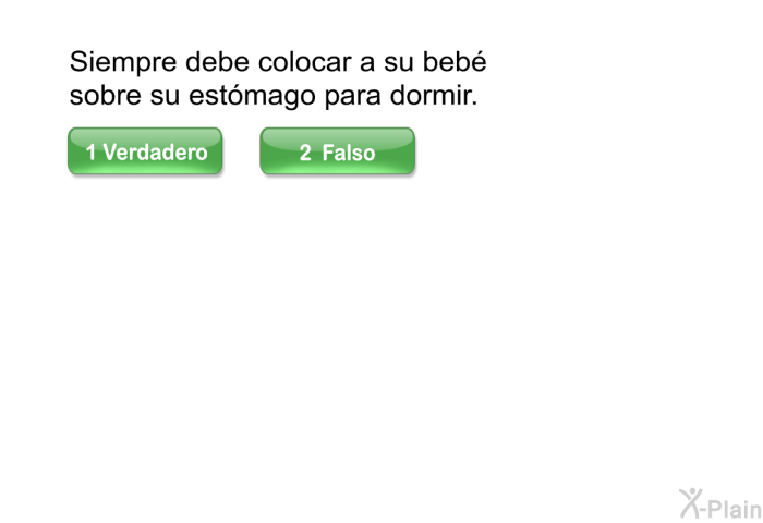 Siempre debe colocar a su beb sobre su estmago para dormir.
