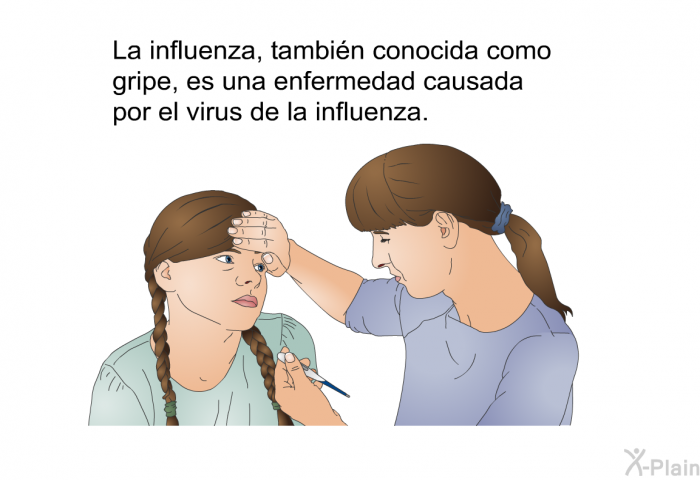 La influenza, tambin conocida como gripe, es una enfermedad causada por el virus de la influenza.