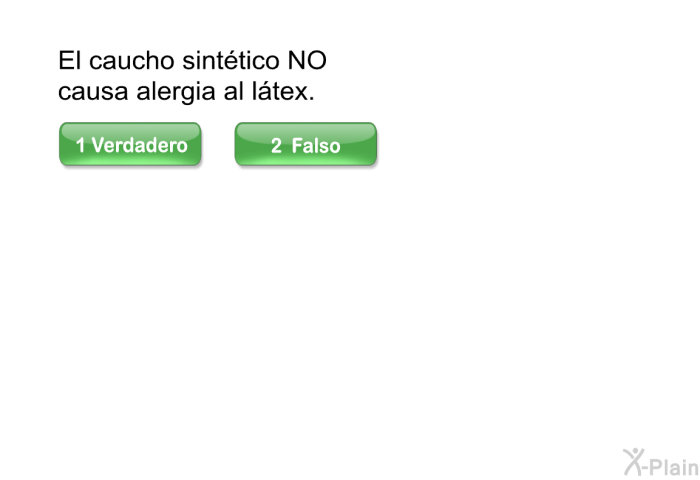 El caucho sint�tico NO causa alergia al l�tex.