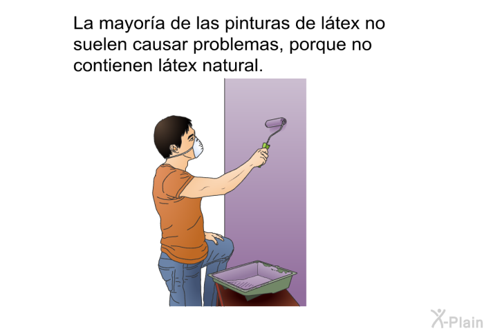 La mayor�a de las pinturas de l�tex no suelen causar problemas, porque no contienen l�tex natural.