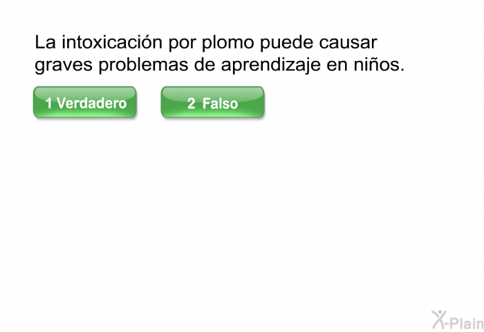 La intoxicacin por plomo puede causar graves problemas de aprendizaje en nios.