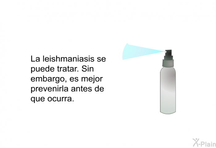 La leishmaniasis se puede tratar. Sin embargo, es mejor prevenirla antes de que ocurra.