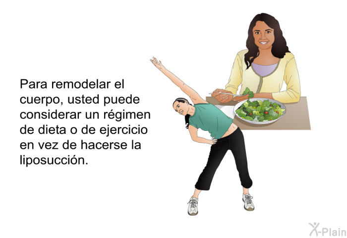 Para remodelar el cuerpo, usted puede considerar un rgimen de dieta o de ejercicio en vez de hacerse la liposuccin.