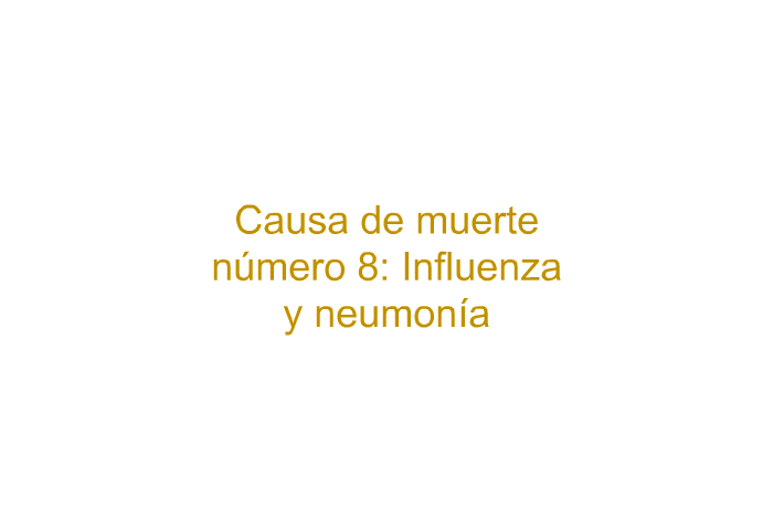 Causa de muerte nmero 8: Influenza y neumona