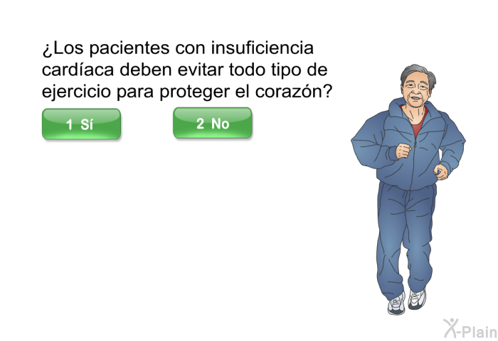 &iquest;Los pacientes con insuficiencia card�aca deben evitar todo tipo de ejercicio para proteger el coraz�n?
