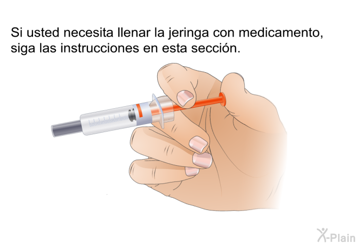 Si usted necesita llenar la jeringa con medicamento, siga las instrucciones en esta secci�n.