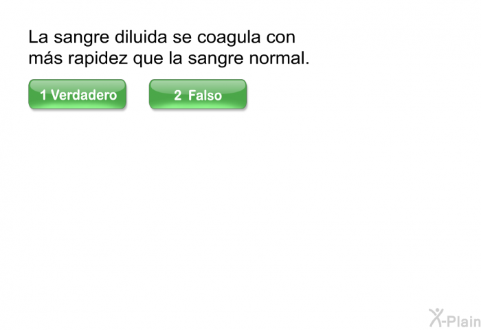 La sangre diluida se coagula con ms rapidez que la sangre normal.