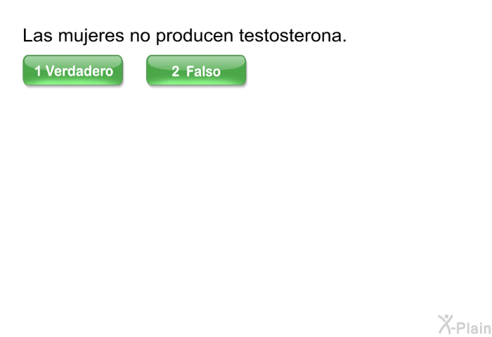 Las mujeres no producen testosterona.