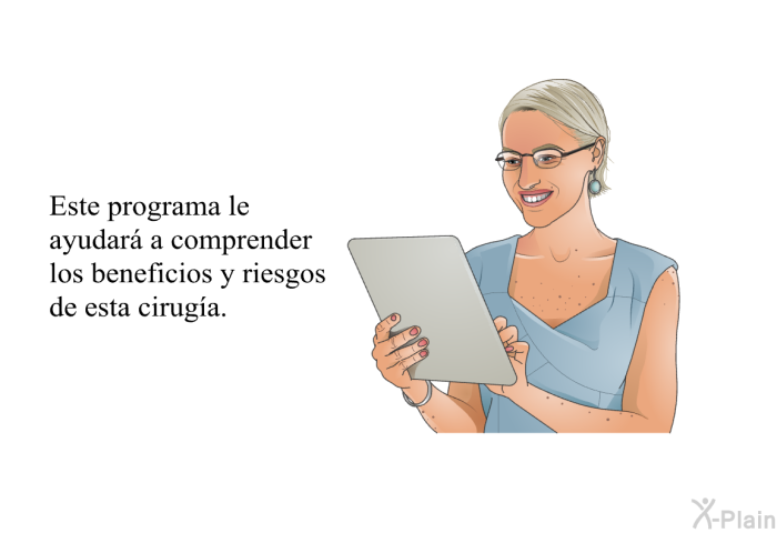 Este informacin acerca de su salud le ayudar a comprender los beneficios y riesgos de esta ciruga.