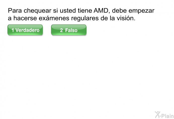 Para chequear si usted tiene AMD, debe empezar a hacerse exmenes regulares de la visin.