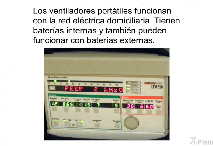 Los ventiladores porttiles funcionan con la red elctrica domiciliaria. Tienen bateras internas y tambin pueden funcionar con bateras externas.