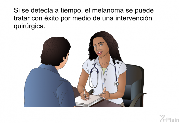 Si se detecta a tiempo, el melanoma se puede tratar con xito por medio de una intervencin quirrgica.