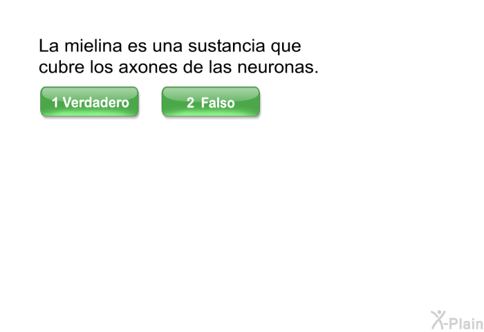 La mielina es una sustancia que cubre los axones de las neuronas.